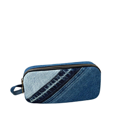 Handmade Upcycled Denim 2 Compartment Pen Case