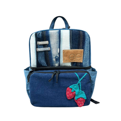 Handmade Upcycled Denim 2 Tier Backpack