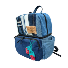 Handmade Upcycled Denim 2 Tier Backpack