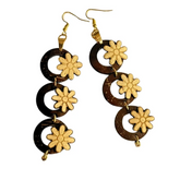 3 Tier Flower Necklace Coconut Earrings