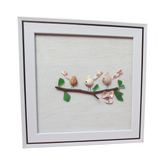 Bird On Tree Branch Painting From Seashell