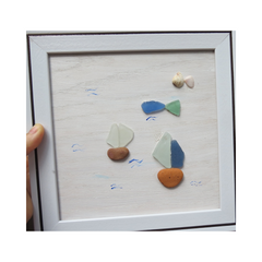 Boat And Fish Seashell Paintings