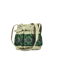 Hand-Woven Brocade Bag With Bow Tie
