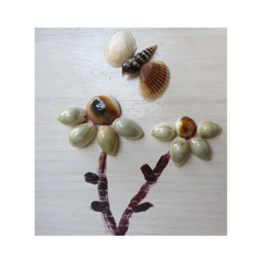Butterfly Flower Painting Seashells