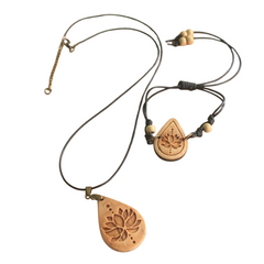 Coconut Drop Bracelet With Lotus Pattern