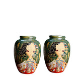 Ceramic Vase With Carved Girl