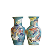 Ceramic Vase With Dragon Phoenix Pattern