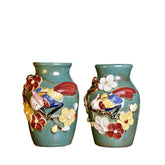 Ceramic Vase With Embossed Floral Design