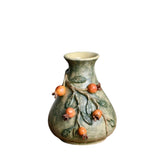 Ceramic Vase With Embossed Pomegranate Pattern