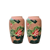 Ceramic Vase With Lotus Flower Pattern