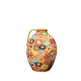 Ceramic Vase With One Handle And Hundred Flowers Pattern