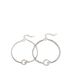 Couple Bracelets with Rose Design Handcrafted 925 Sterling Silver