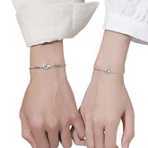 Couple Heart Bracelets Handcrafted 925 Sterling Silver