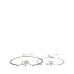 Couple Heart Bracelets Handcrafted 925 Sterling Silver