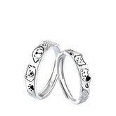 Couple Rings Dog Cat Handcrafted 999 Fine Silver