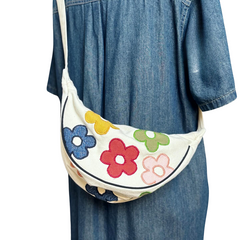 Handmade Upcycled Denim Crescent Bag