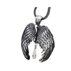 Cross Pendant With Wings Handcrafted 925 Sterling Silver