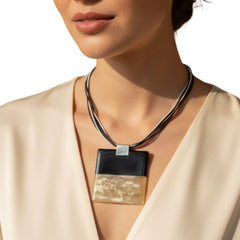 Elegant Lacquered Pearl Shell Necklace 1