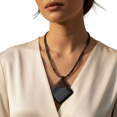 Elegant Lacquered Pearl Shell Necklace