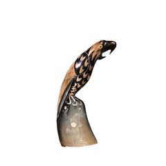 Ethical Handcrafted Buffalo Horn Parrot Statue