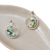 Exquisite Handcrafted Abalone Shell Silver Earrings