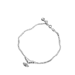 Fan-shaped Anklet Handcrafted 925 Sterling Silver