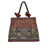 Flat Trapezoidal Hand-Woven Brocade Bag