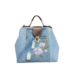 Handmade Upcycled Denim Flat Frame Handbags