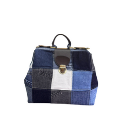 Handmade Upcycled Denim Flat Frame Handbags