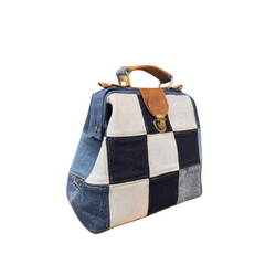 Handmade Upcycled Denim Flat Frame Handbags