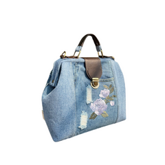 Handmade Upcycled Denim Flat Frame Handbags