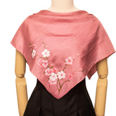 Hand Painted Square Scarf Mulberry Silk Handcrafted