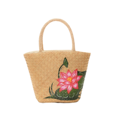 Hand-painted Lotus Pattern Sedge Bag