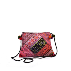 Hand-Woven Trapezoidal Brocade Crossbody Bag
