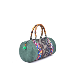 Hand-Woven Round Brocade Bag