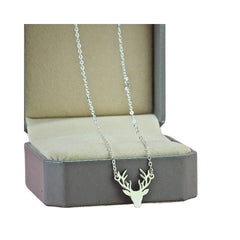 Handcrafted 925 Sterling Silver Deer Pendant Necklace