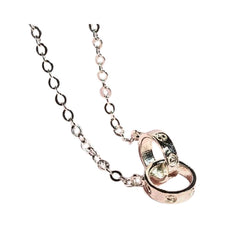 Handcrafted 925 Sterling Silver Double Circle Necklace