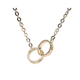 Handcrafted 925 Sterling Silver Double Circle Necklace