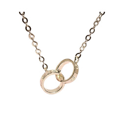 Handcrafted 925 Sterling Silver Double Circle Necklace