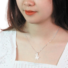 Handcrafted 925 Sterling Silver Double Letter Necklace