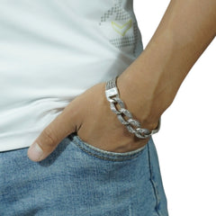 Handcrafted 925 Sterling Silver High-End Men's Bracelet