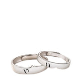 Handcrafted 925 Sterling Silver Kiss-Shaped Couple Rings