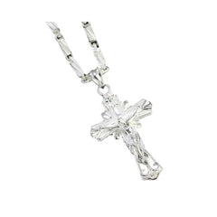 Handcrafted 925 Sterling Silver Men's Cross Necklace
