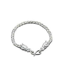 Handcrafted 925 Sterling Silver Men's Dragon Head Bracelet