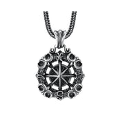 Handcrafted 925 Sterling Silver Men's Eight-Pointed Star Pendant