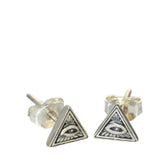 Handcrafted 925 Sterling Silver Men's Eye-Shaped Earrings