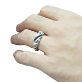 Handcrafted 925 Sterling Silver Men's Ring With Dragon Claw Design