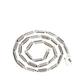 Handcrafted 925 Sterling Silver Men's Bamboo Knot Style Necklace