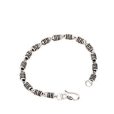 Handcrafted 925 Sterling Silver Men's Bracelet With Raised Cylindrical Design