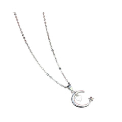 Handcrafted 925 Sterling Silver Moon Pendant Necklace